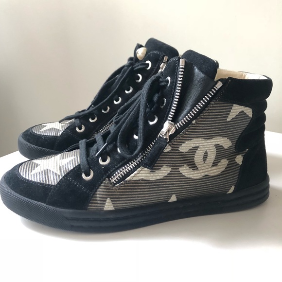 CHANEL Shoes - Chanel Hightop Zipper Sneakers — 100% AUTHENTIC!